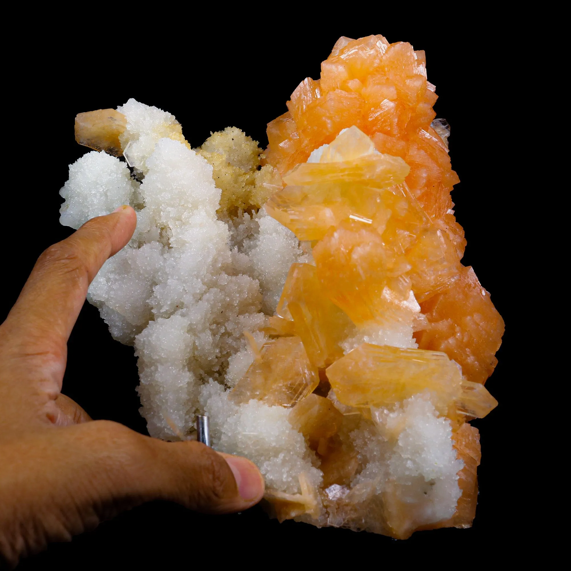Stilbite With Chalcedony Natural Mineral Specimen - image 3