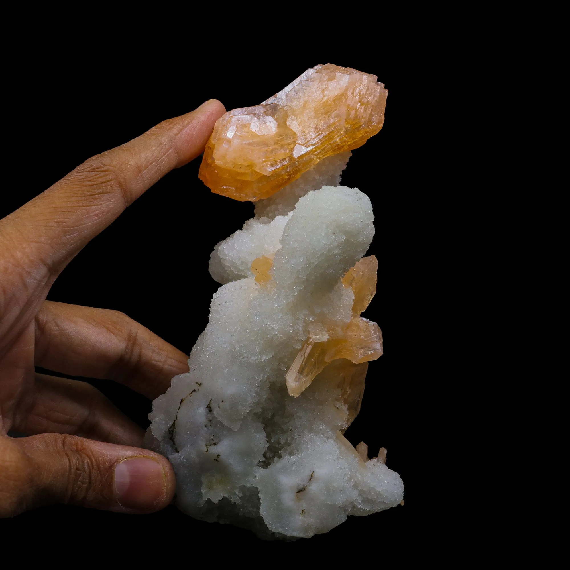 Stilbite With Chalcedony Natural Mineral Specimen - image 6