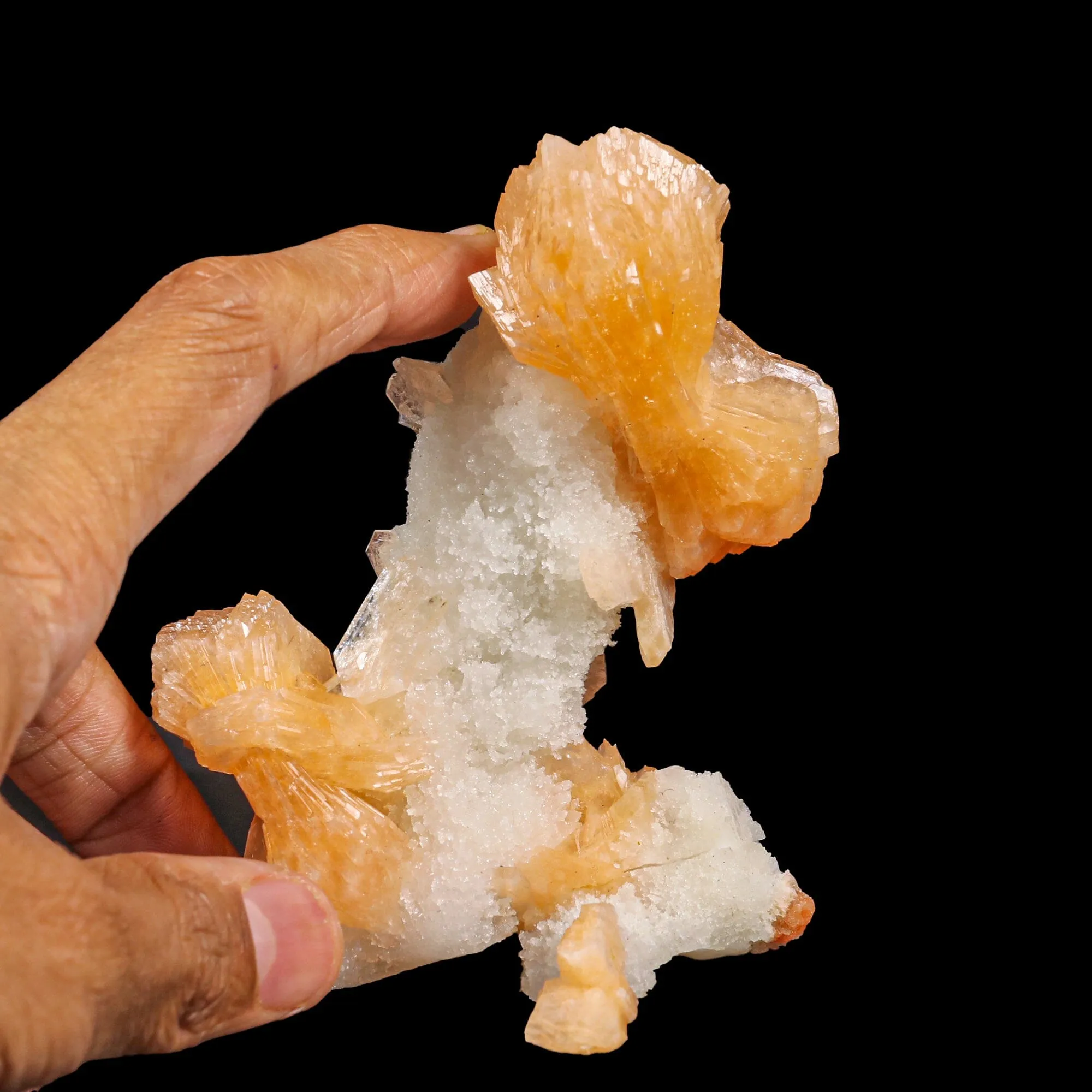 Stilbite With Chalcedony Natural Mineral Specimen - image 6