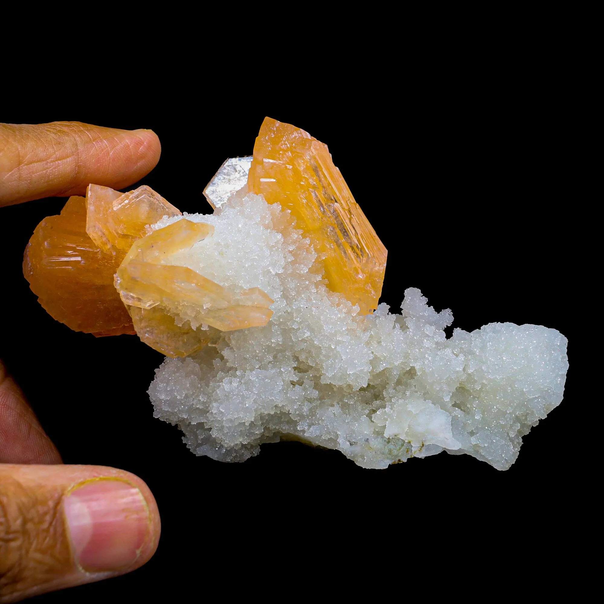 Stilbite With Chalcedony Natural Mineral Specimen - image 5