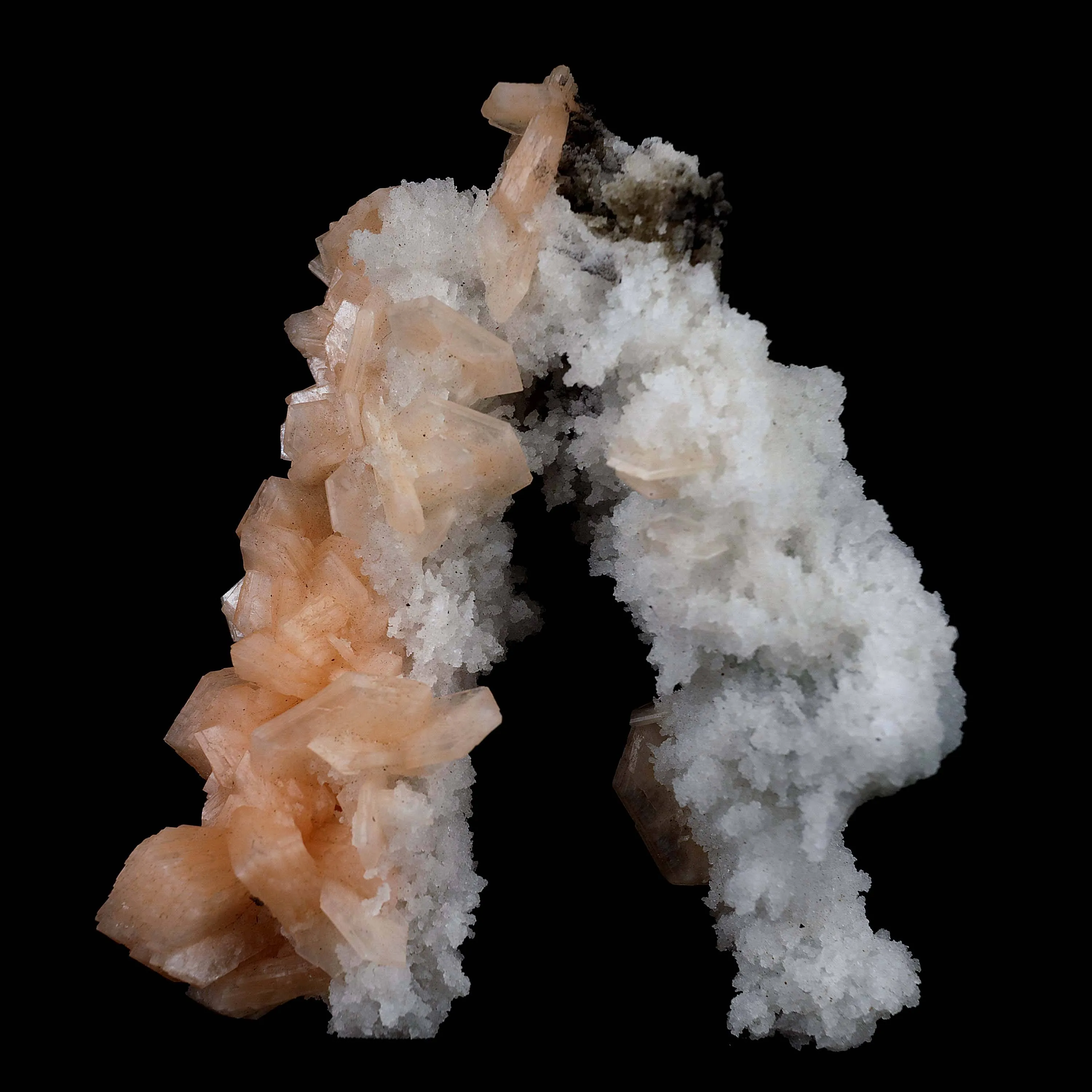 Stilbite with Chalcedony 'V' Formation Natural Mineral Specimen - image 1