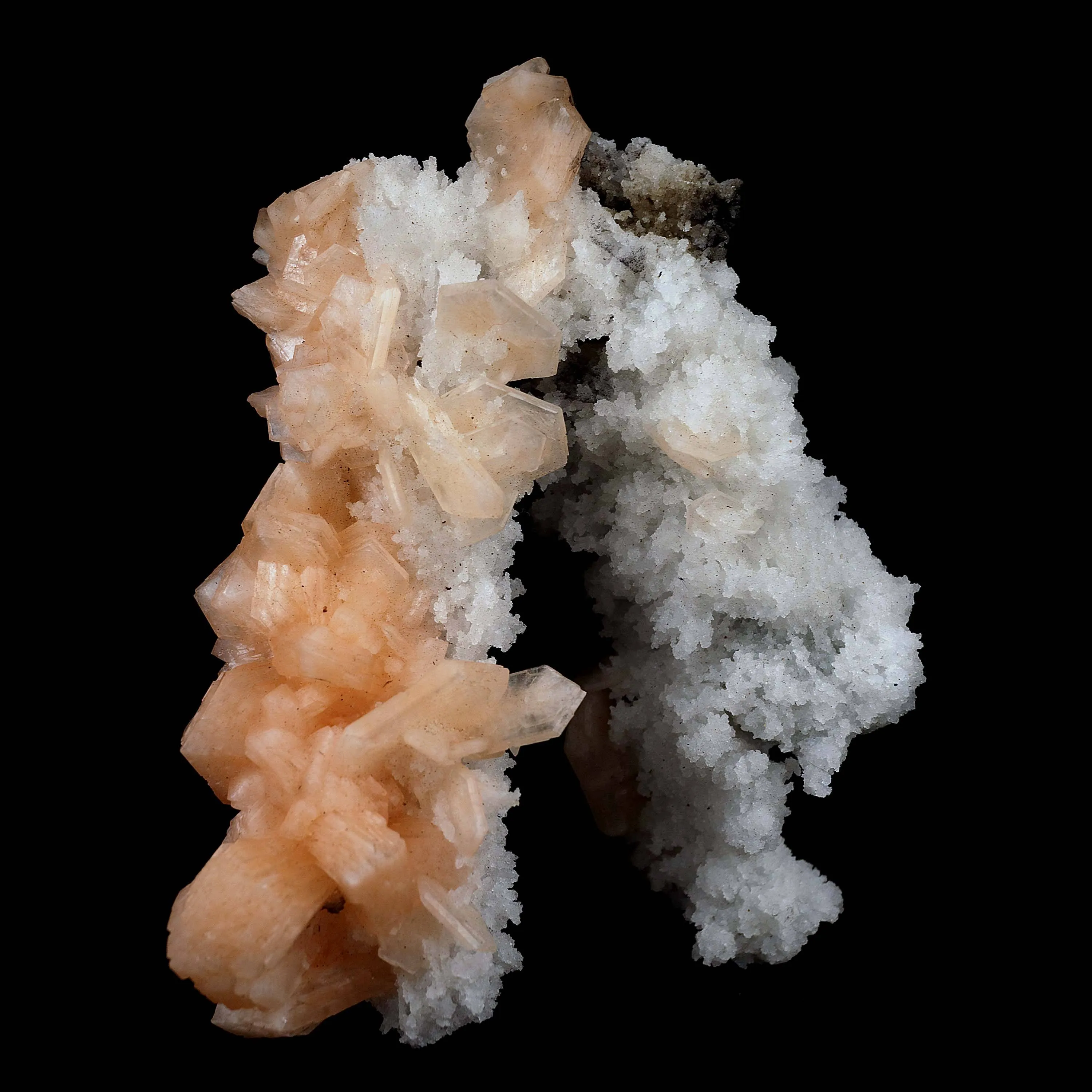 Stilbite with Chalcedony 'V' Formation Natural Mineral Specimen - image 2