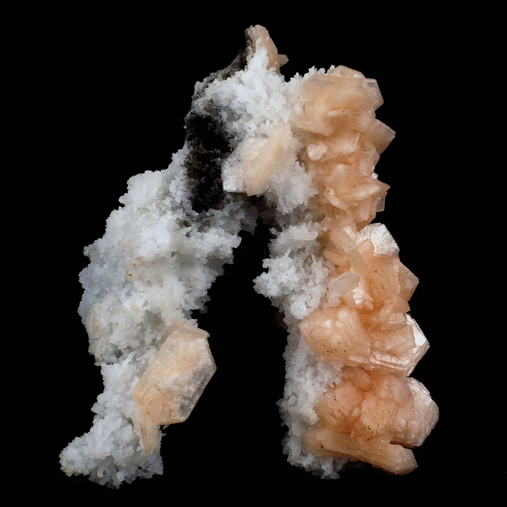 Stilbite with Chalcedony 'V' Formation Natural Mineral Specimen - image 6