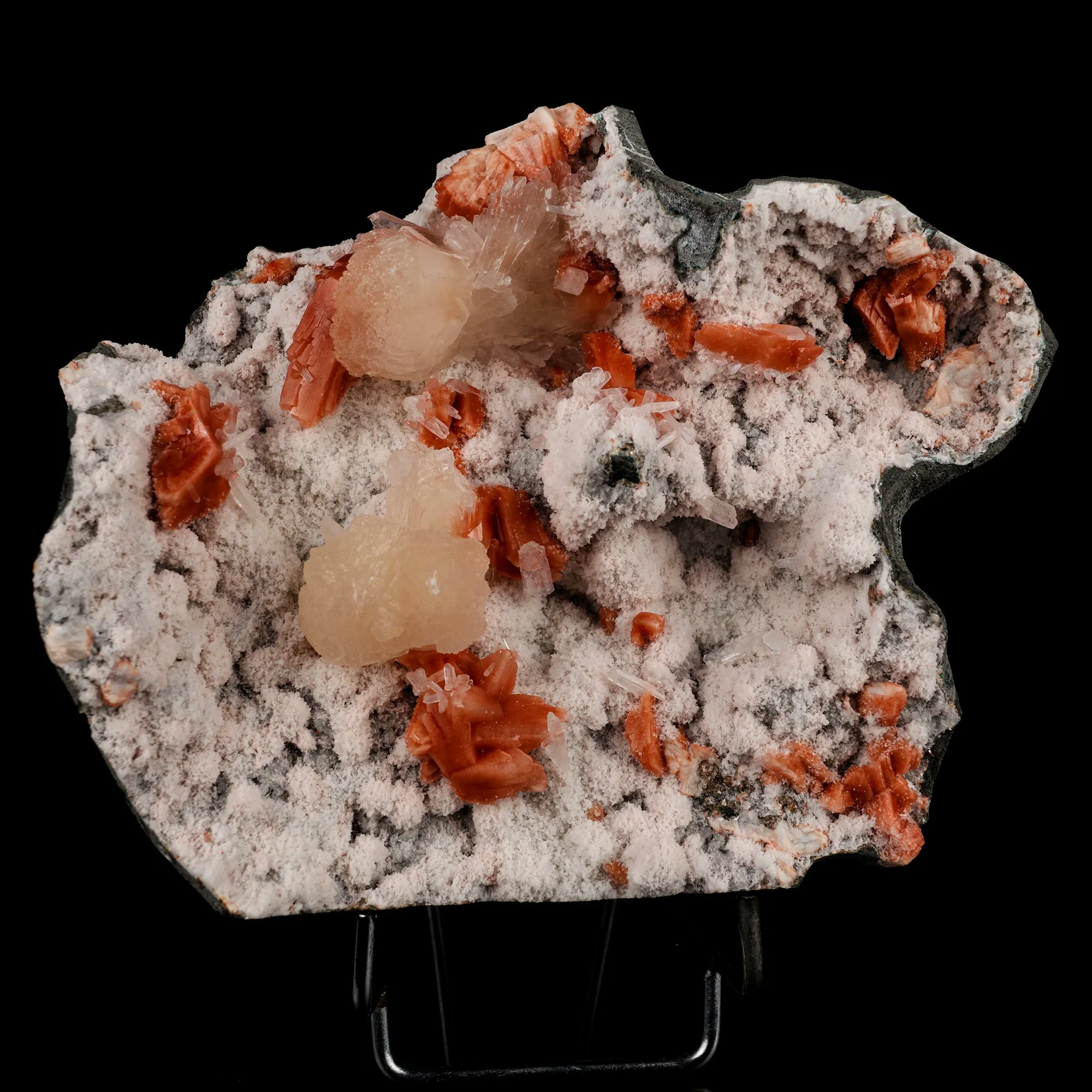 Stilbite with Heulandite on Chalcedony Natural Mineral Specimen - image 1