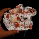 Stilbite with Heulandite on Chalcedony Natural Mineral Specimen - image 5