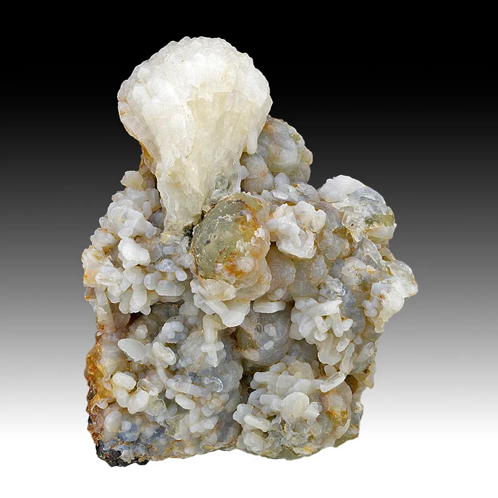 Stilbite with Prehnite, Quartz, Andradite image