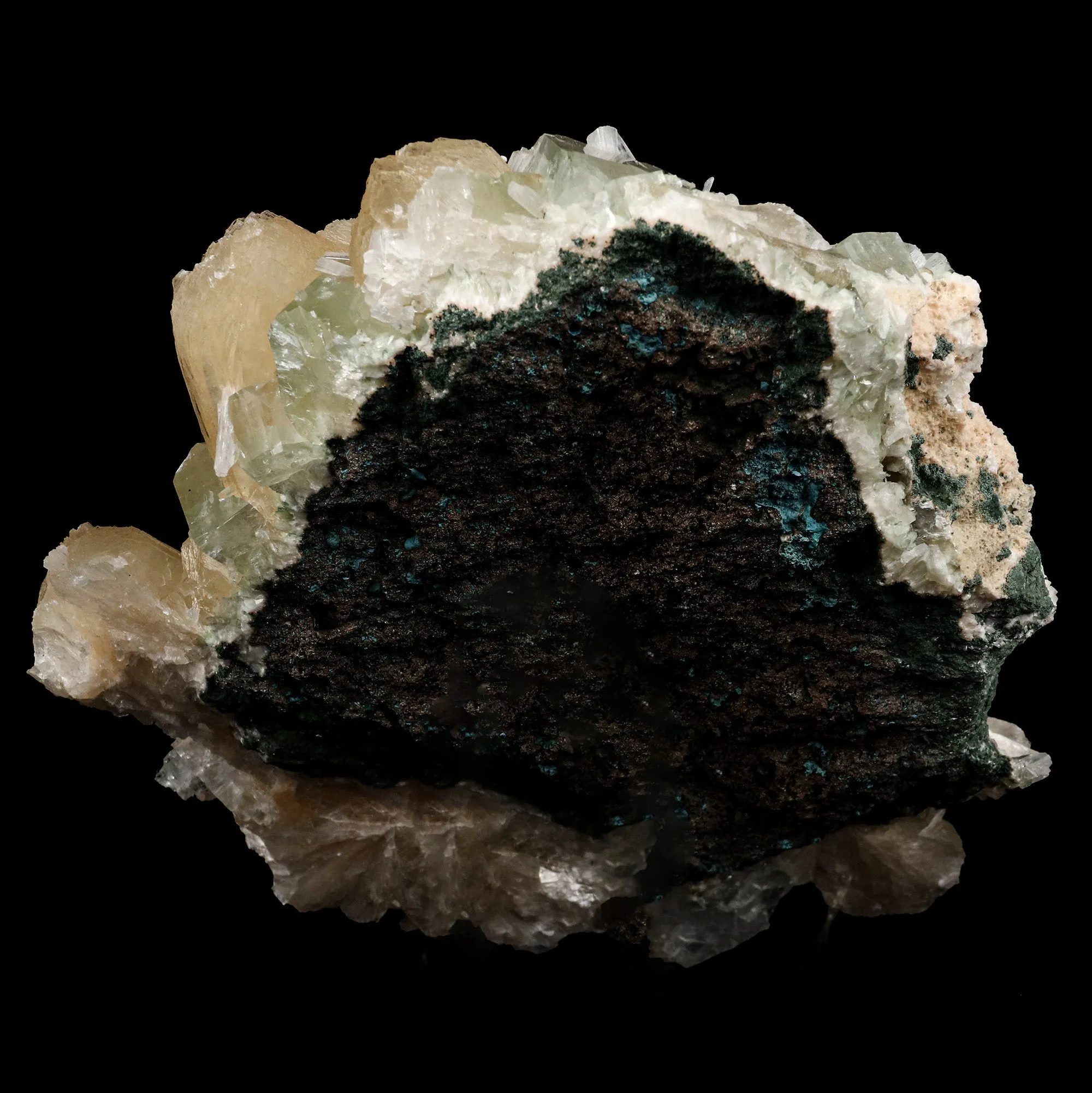 Stilbite with Scoecite Spray Apophyllite Natural Mineral Specimen - image 4