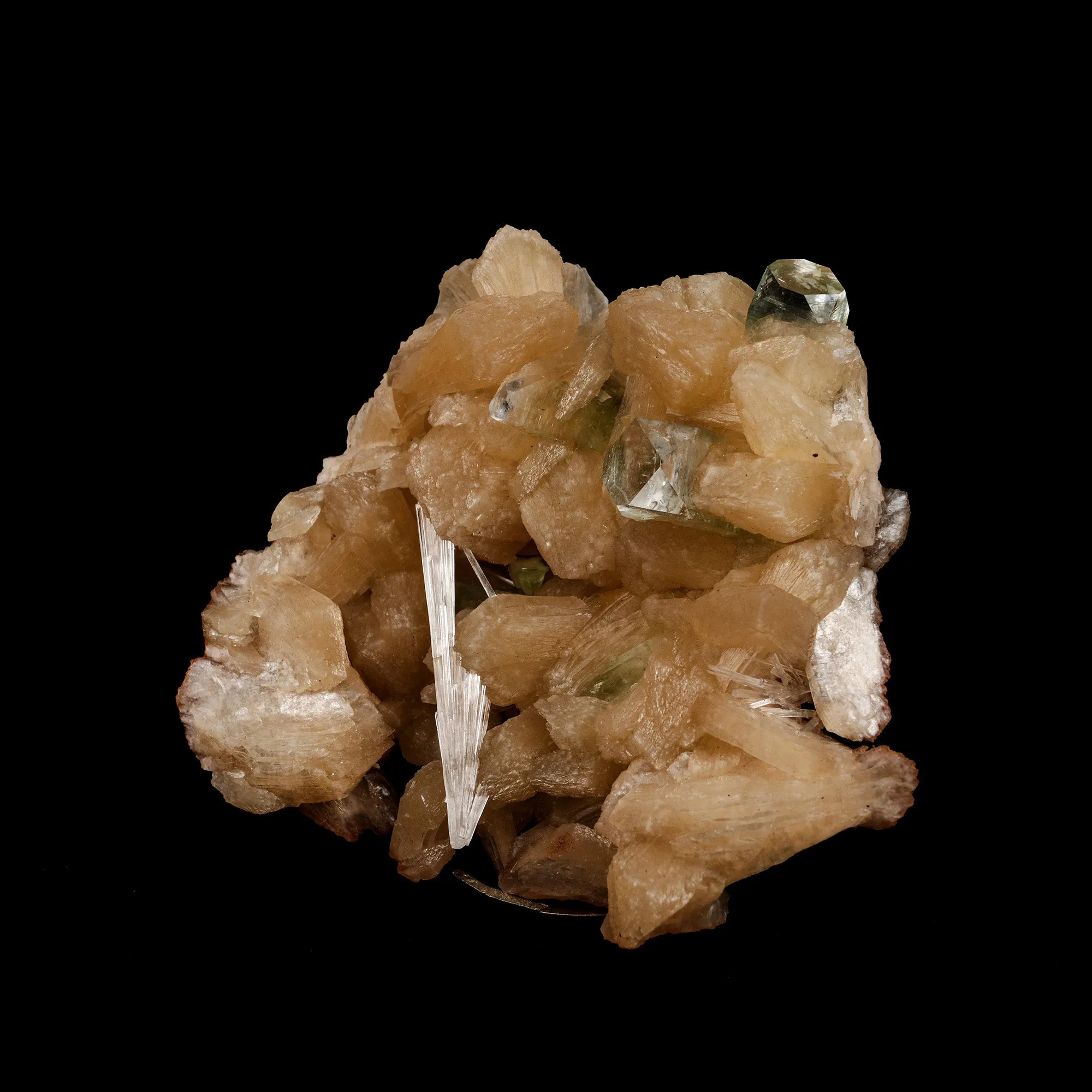 Stilbite with Scolecite Spray, Green Apophyllite Natural Mineral Specimen - image 3