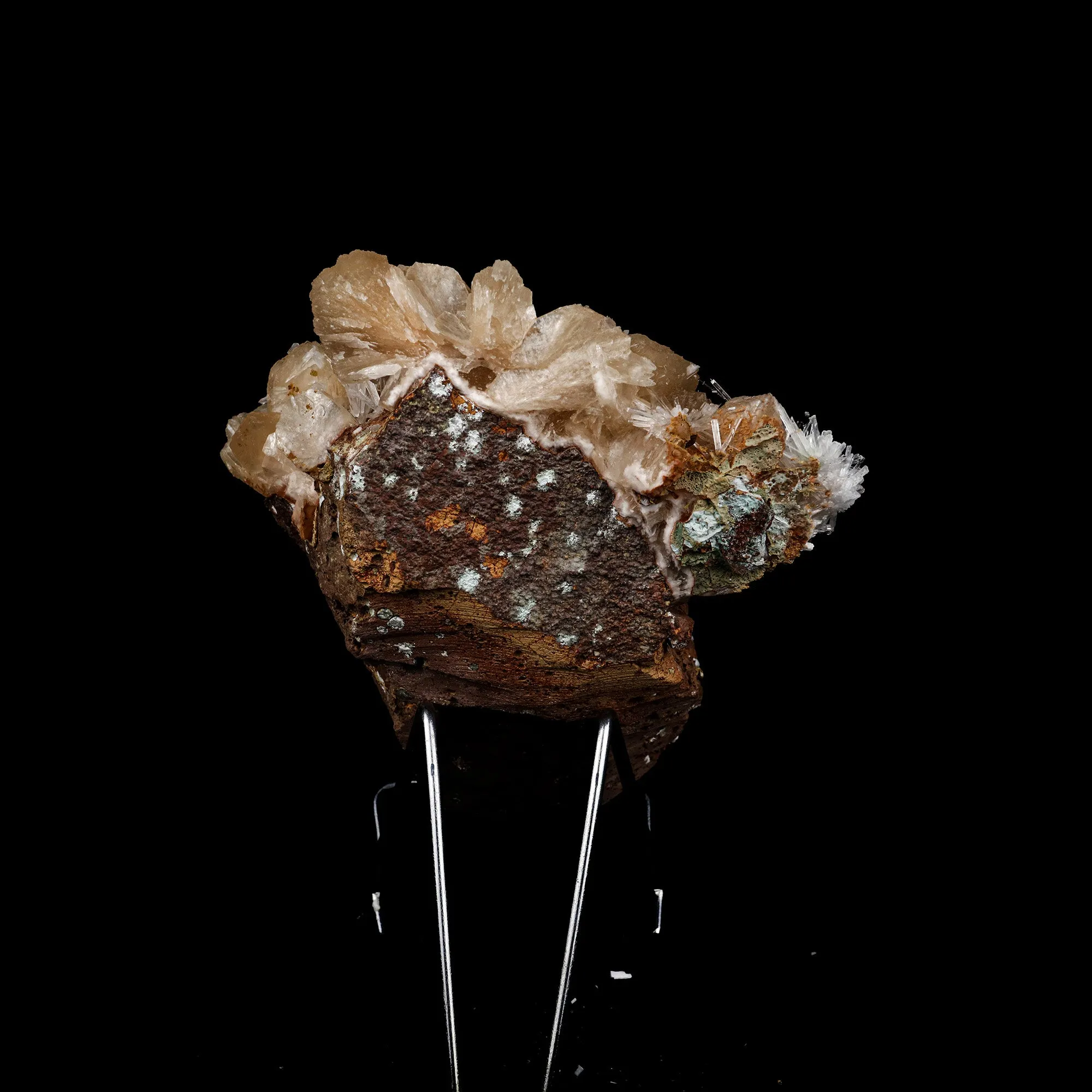Stilbite with Scolecite Sprays Natural Mineral Specimen - image 5