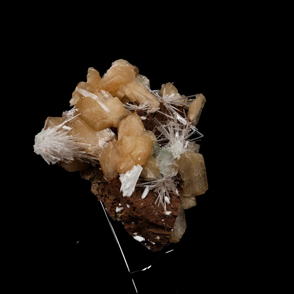 Stilbite with Scolecite Sprays Natural Mineral Specimen - image 2