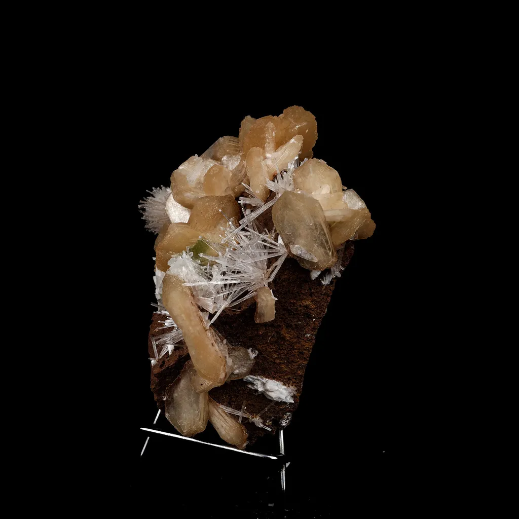 Stilbite with Scolecite Sprays Natural Mineral Specimen - image 3
