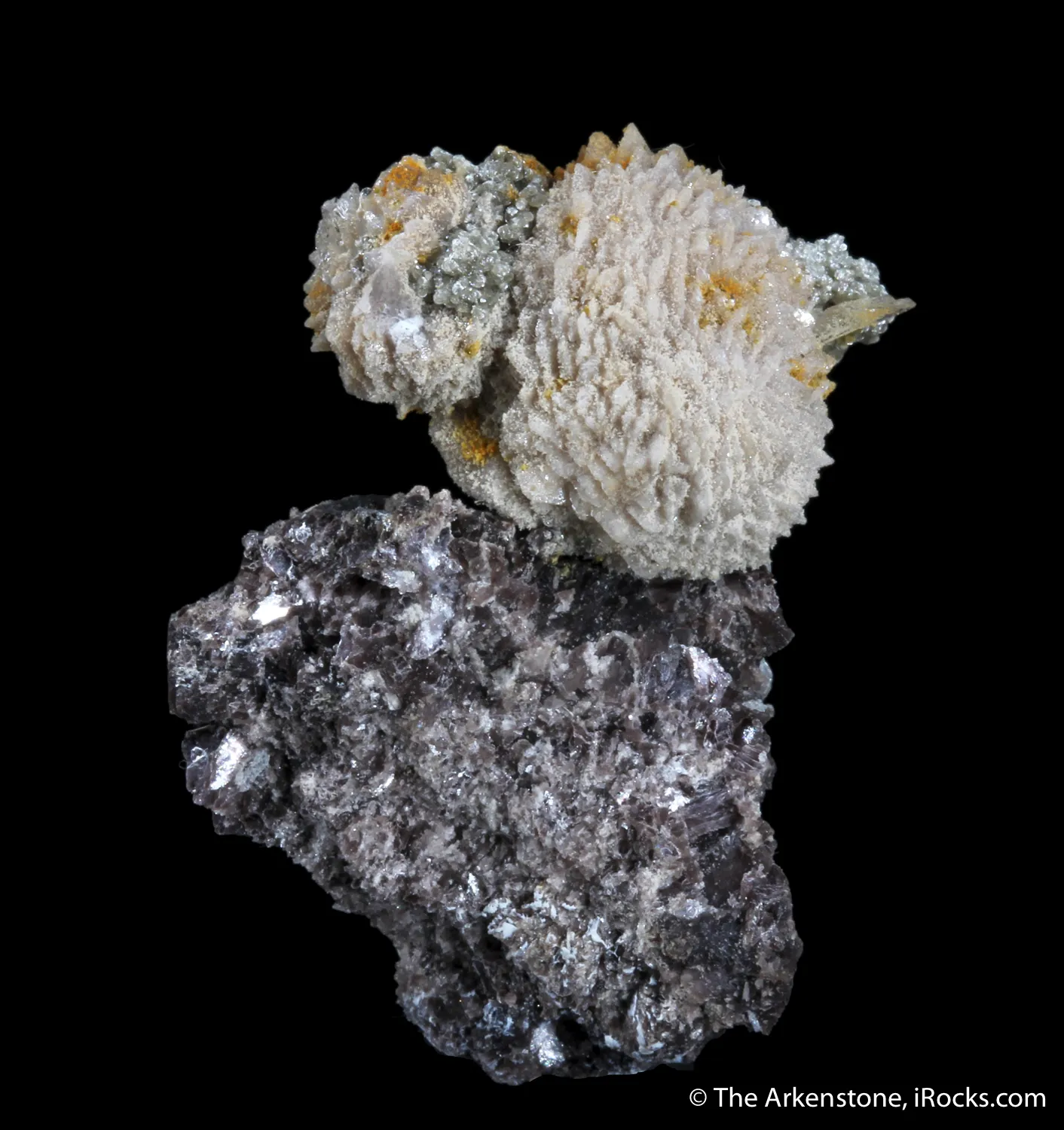 Stokesite with Cookeite on Lepidolite (illustrated) - image 4