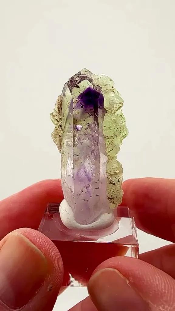 Streep Mine Amethyst with Prehnite Small in size… massive in presence image
