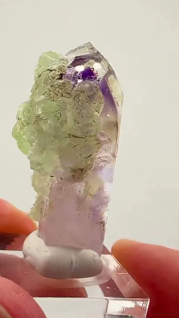 Streep Mine Amethyst with Prehnite Small in size… massive in presence - image 2