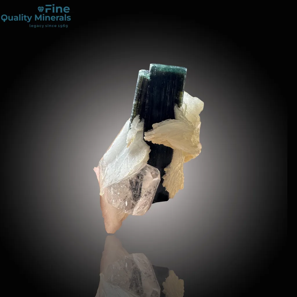 Striking Tourmaline and Quartz Cluster on Matrix - image 2