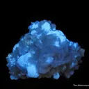 Strontianite (fl) on Baryte on Fluorite - image 6