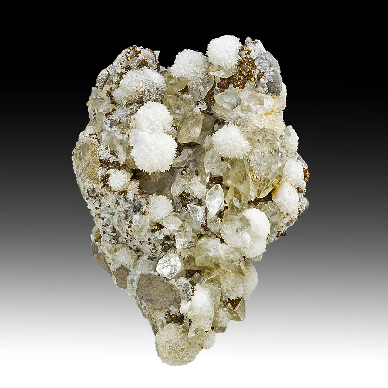 Strontianite with Calcite, Pyrite - image 1