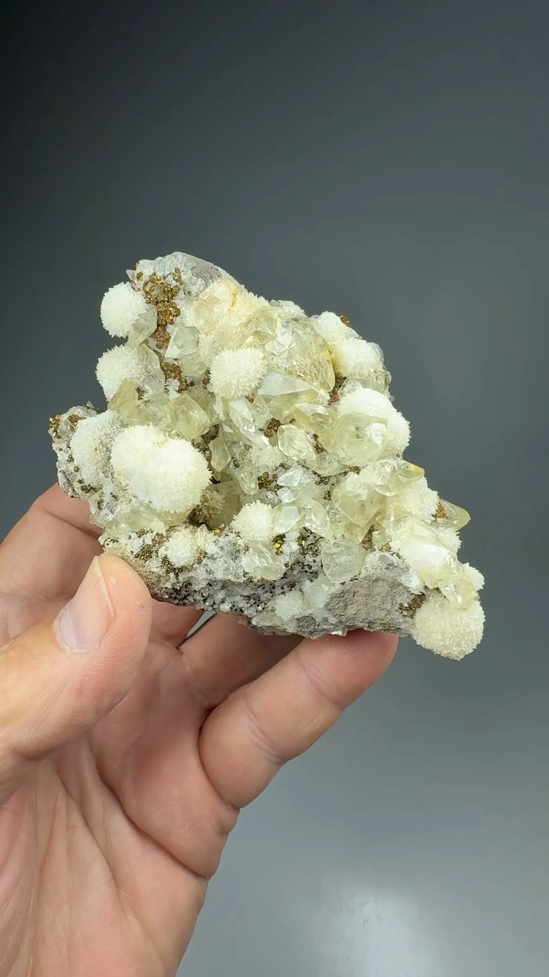 Strontianite with Calcite, Pyrite - image 2