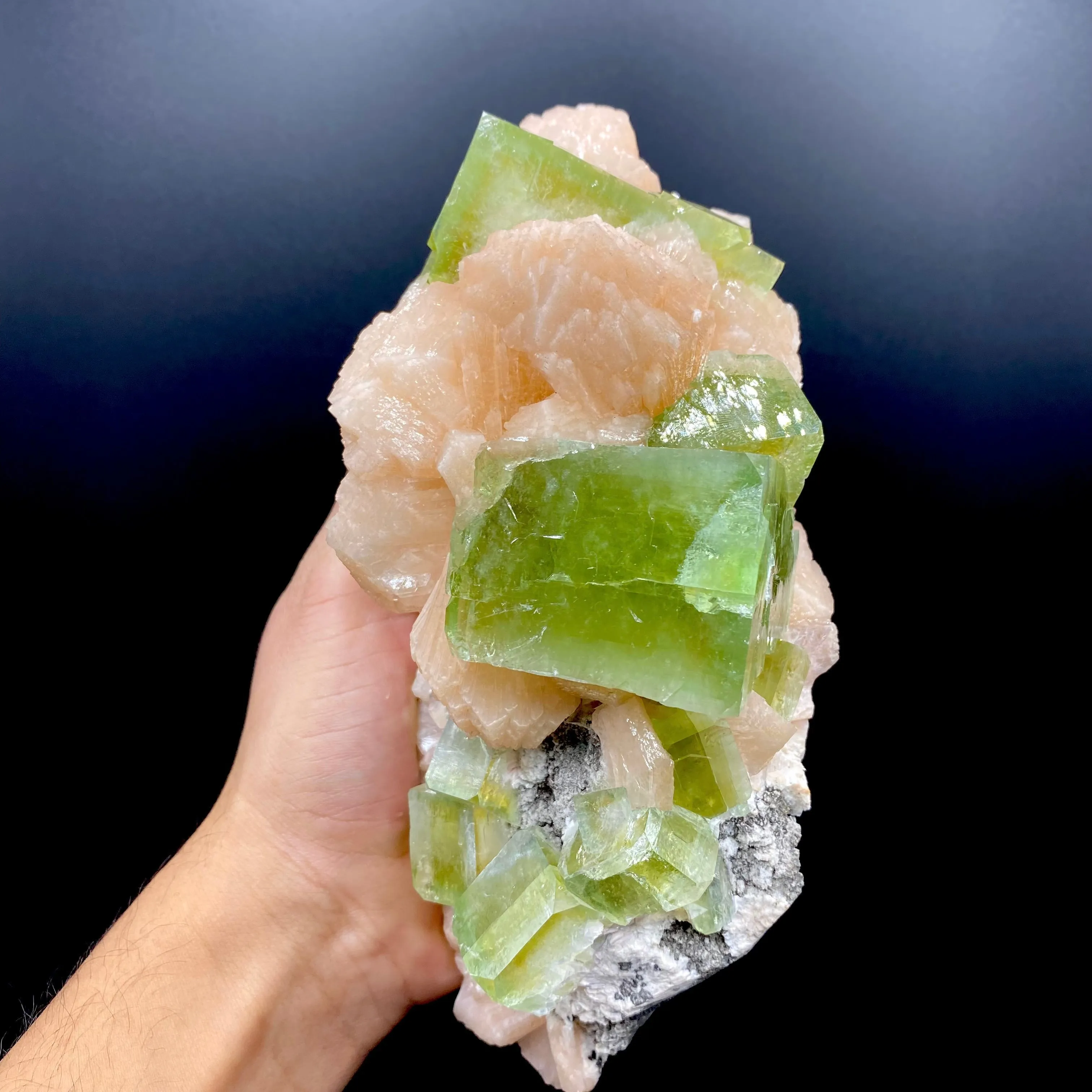 Stunner Deep Green Cubical Apophyllite with Stilbite – Large Raw Indian Zeolite Mineral Specimen from Nashik, India DK105 - image 3