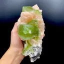Stunner Deep Green Cubical Apophyllite with Stilbite – Large Raw Indian Zeolite Mineral Specimen from Nashik, India DK105 - image 5