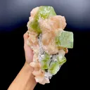 Stunner Deep Green Cubical Apophyllite with Stilbite – Large Raw Indian Zeolite Mineral Specimen from Nashik, India DK105 - image 2