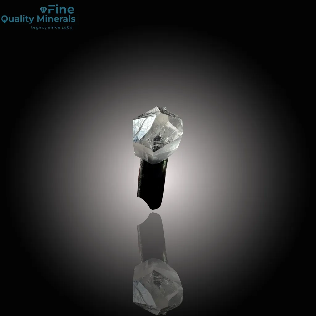 Stunning Diamond Quartz on Green Cap Tourmaline - image 2