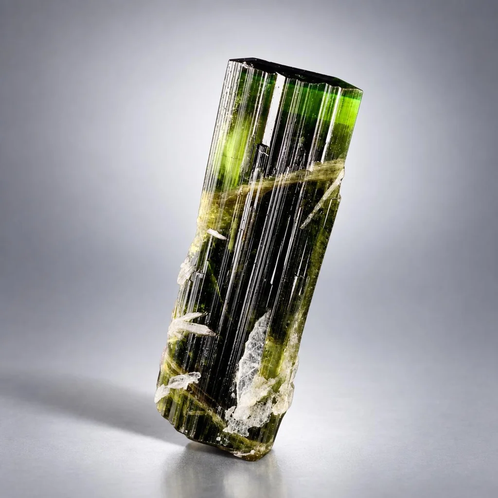 Stunning Green Cap Tourmaline Crystal with Albite from Pakistan - image 3