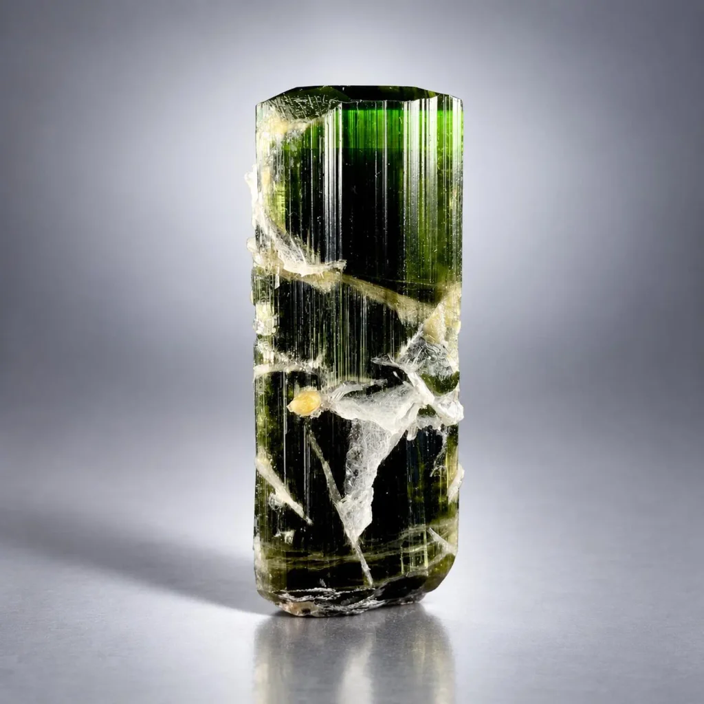 Stunning Green Cap Tourmaline Crystal with Albite from Pakistan - image 9