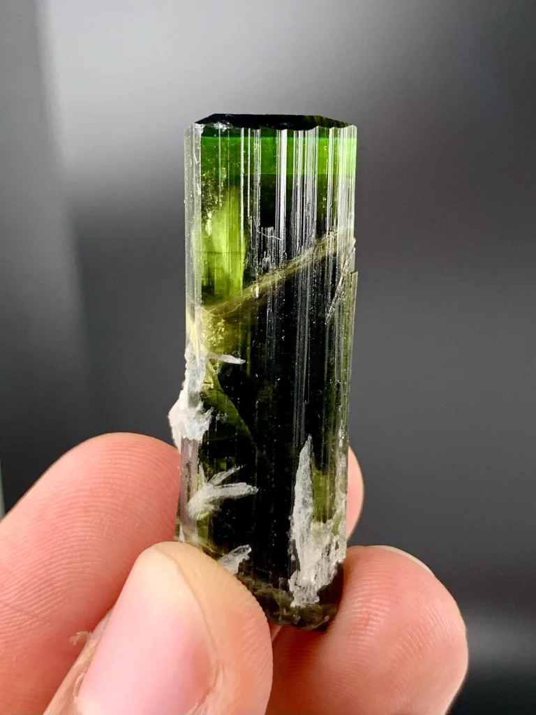 Stunning Green Cap Tourmaline Crystal with Albite from Pakistan - image 5