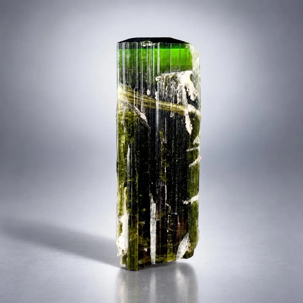 Stunning Green Cap Tourmaline Crystal with Albite from Pakistan - image 6