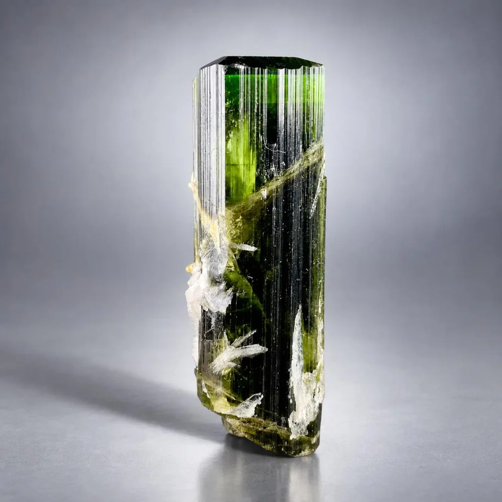 Stunning Green Cap Tourmaline Crystal with Albite from Pakistan - image 4