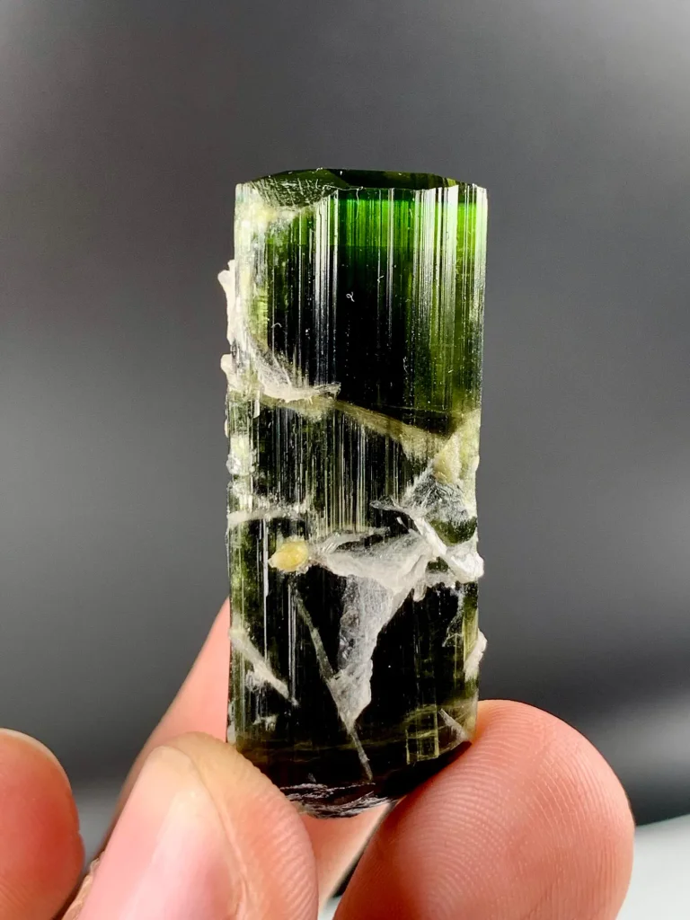 Stunning Green Cap Tourmaline Crystal with Albite from Pakistan - image 7