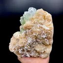 Stunning Huge Deep Green Apophyllite Flower on Snow-White Stilbite Matrix | Large Indian Zeolite Mineral Specimen DK104 - image 3