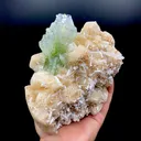 Stunning Huge Deep Green Apophyllite Flower on Snow-White Stilbite Matrix | Large Indian Zeolite Mineral Specimen DK104 - image 2