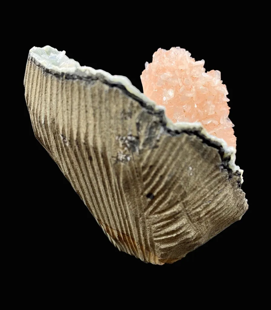 Stunning Pink Heulandite on Chalcedony Matrix – Rare Indian Zeolite Crystal Specimen from Jalgaon DK11 - image 3
