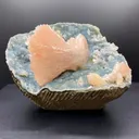 Stunning Pink Heulandite on Chalcedony Matrix – Rare Indian Zeolite Crystal Specimen from Jalgaon DK11 - image 2