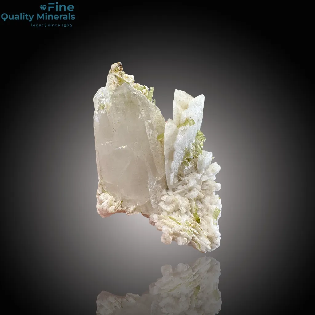 Stunning Tourmaline and Quartz Fusion on Natural Base image