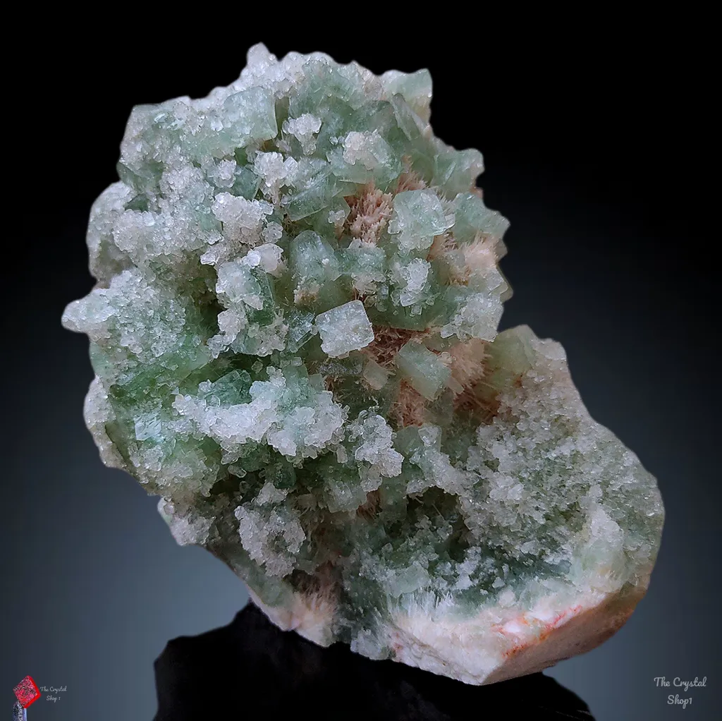 Sugar Green Apophyllite on Mordenite Natural Mineral specimen image