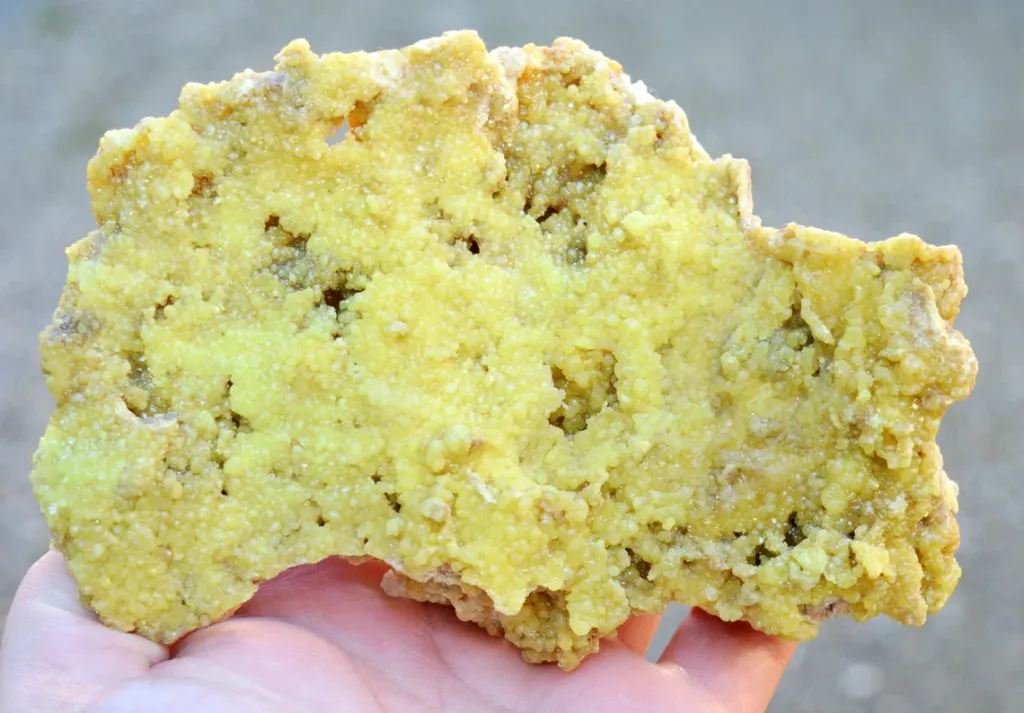 Sulfur 442 grams - Machów mine, Tarnobrzeg City Co., Subcarpathian Voivodeship, Poland image