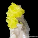 Sulphur (rare sphenoidal habit) on Calcite - image 5