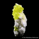 Sulphur (rare sphenoidal habit) on Calcite - image 6