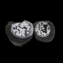 Super Rare Complete Okenite Geode Pair on Micro-Quartz Matrix – Cotton-Ball Okenite Puffballs , India - image 3