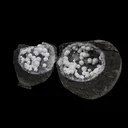 Super Rare Complete Okenite Geode Pair on Micro-Quartz Matrix – Cotton-Ball Okenite Puffballs , India - image 2