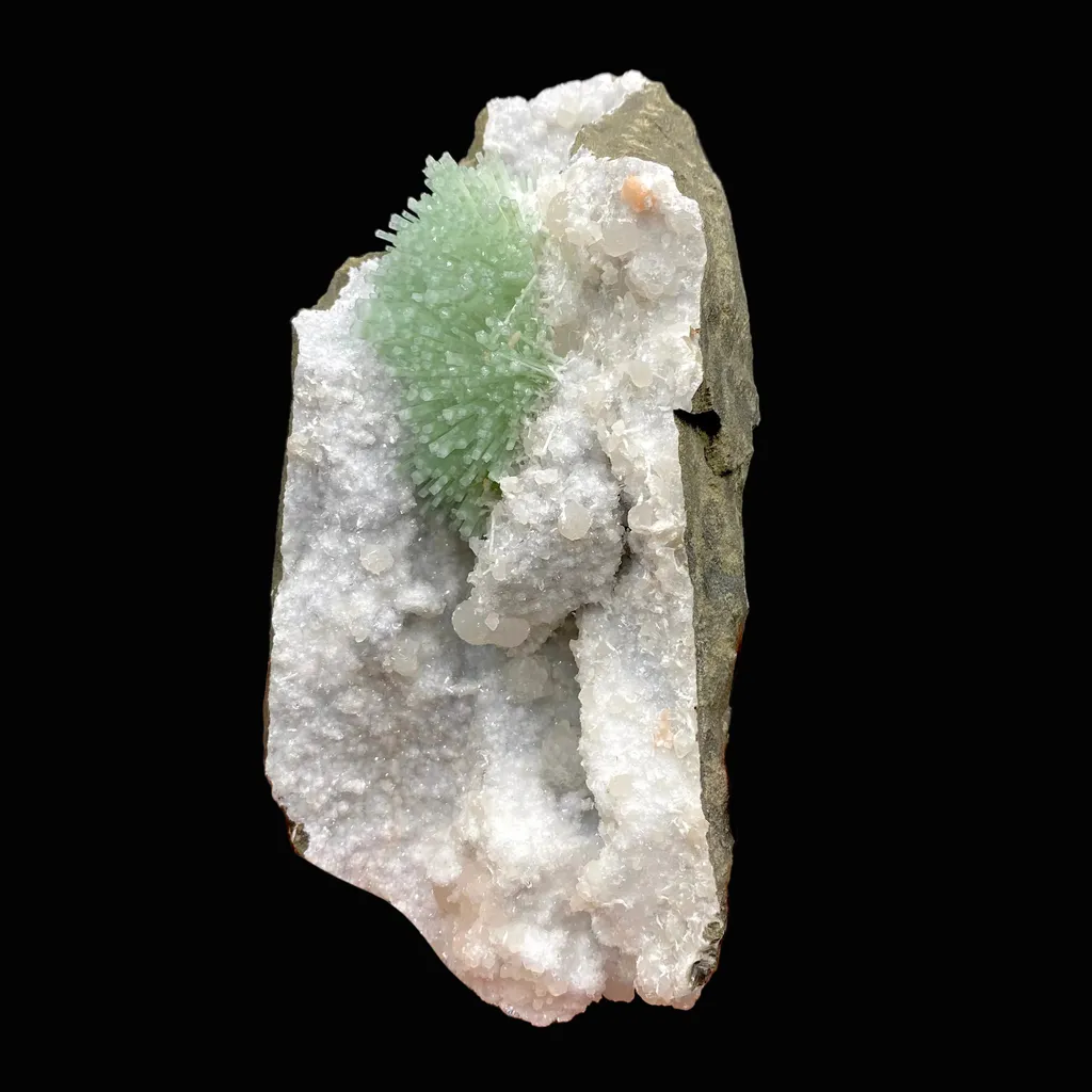Super Rare Green Natrolite on MM Quartz – Museum-Grade Zeolite Specimen from India | Nashik Deccan Traps - image 4