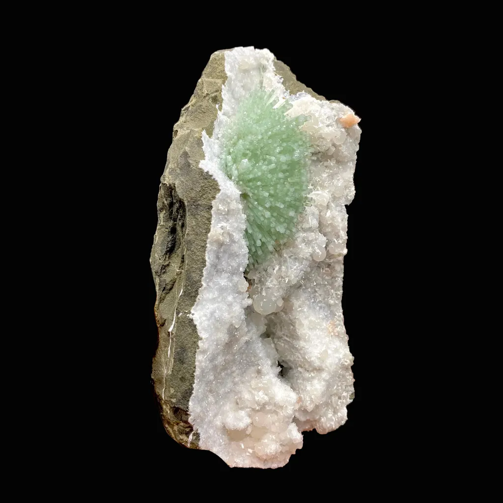Super Rare Green Natrolite on MM Quartz – Museum-Grade Zeolite Specimen from India | Nashik Deccan Traps - image 3