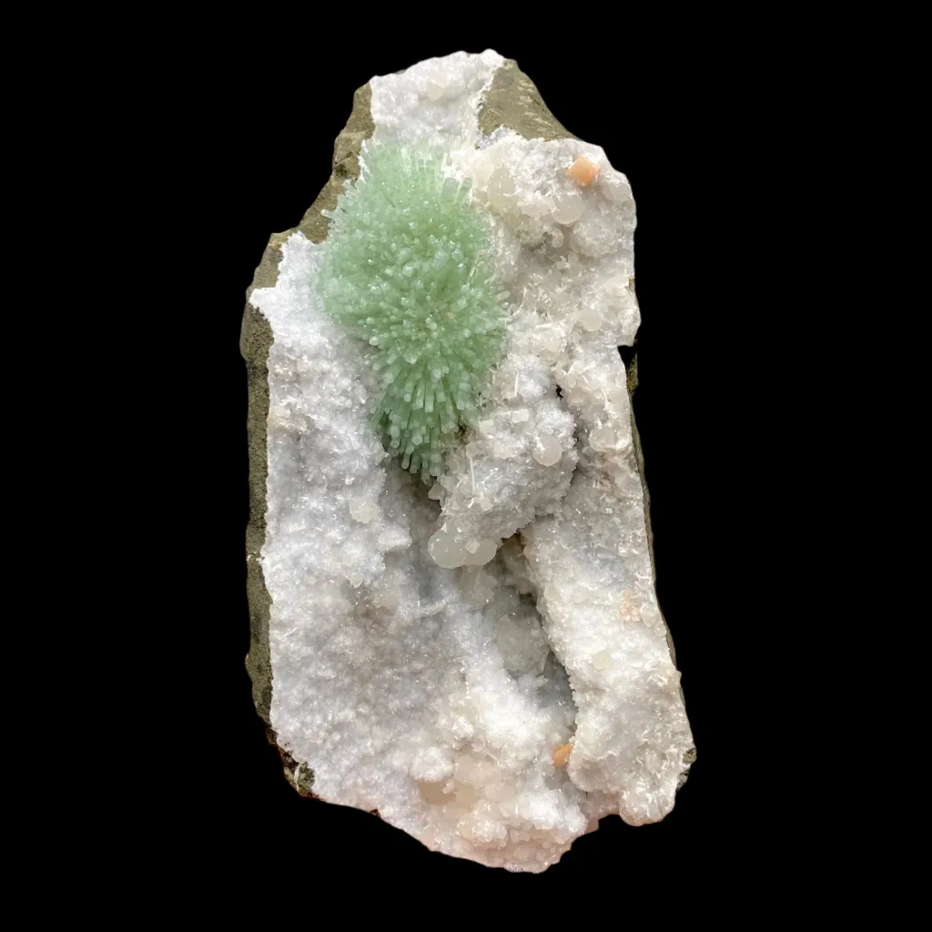 Super Rare Green Natrolite on MM Quartz – Museum-Grade Zeolite Specimen from India | Nashik Deccan Traps - image 2