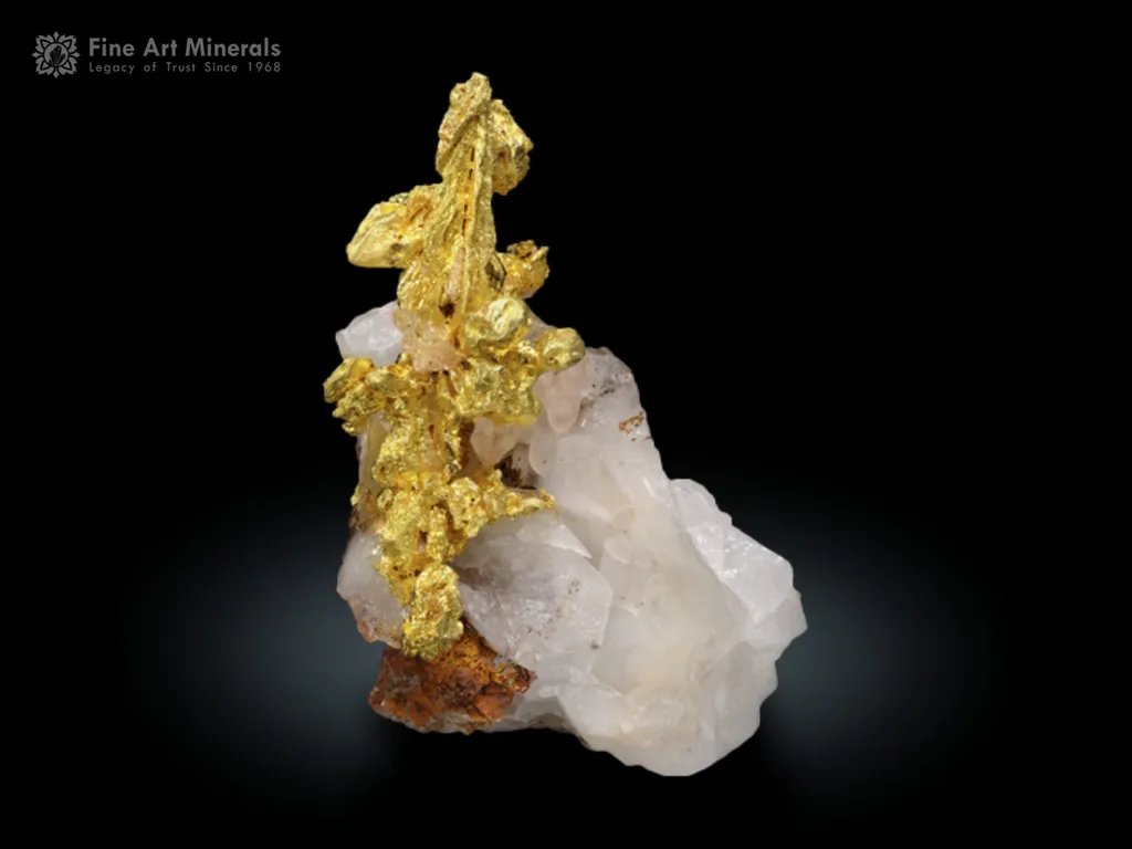 Superb Gold grown on Quartz from USA image