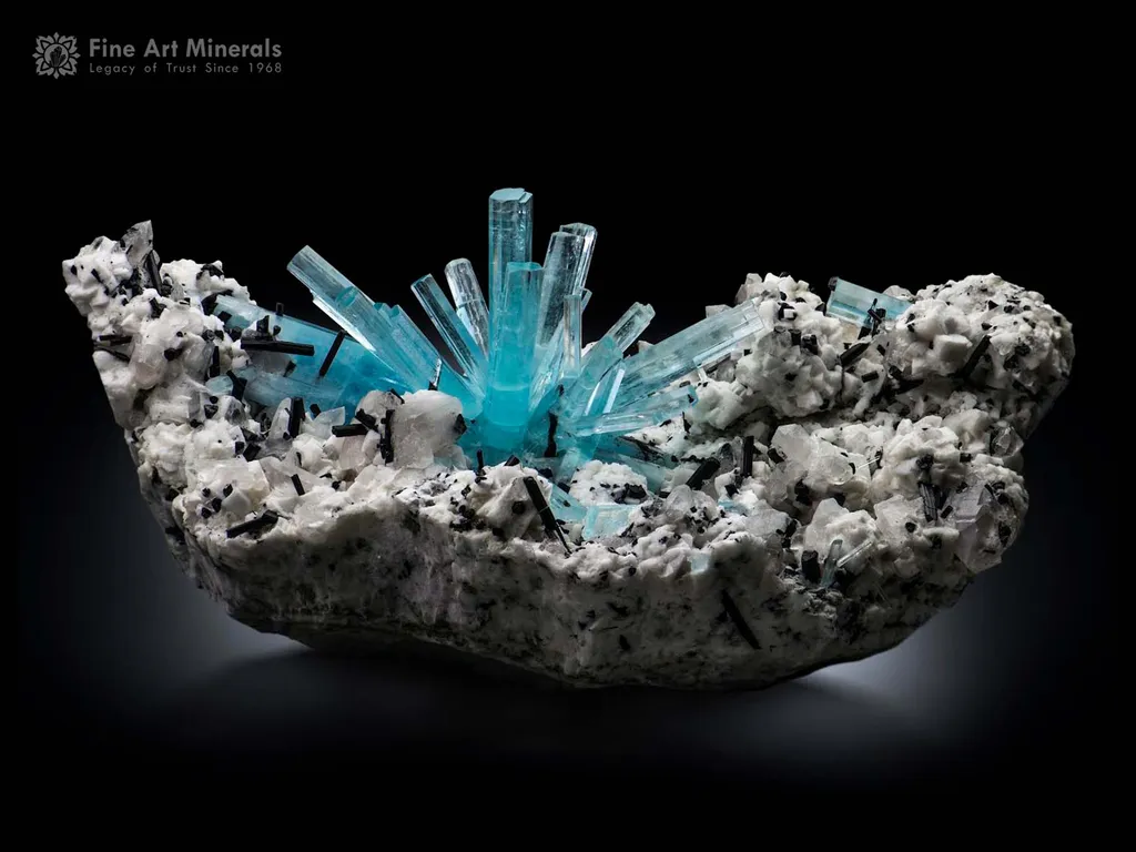 Supernova Aquamarine with Schorl and Albite from Pakistan - image 2