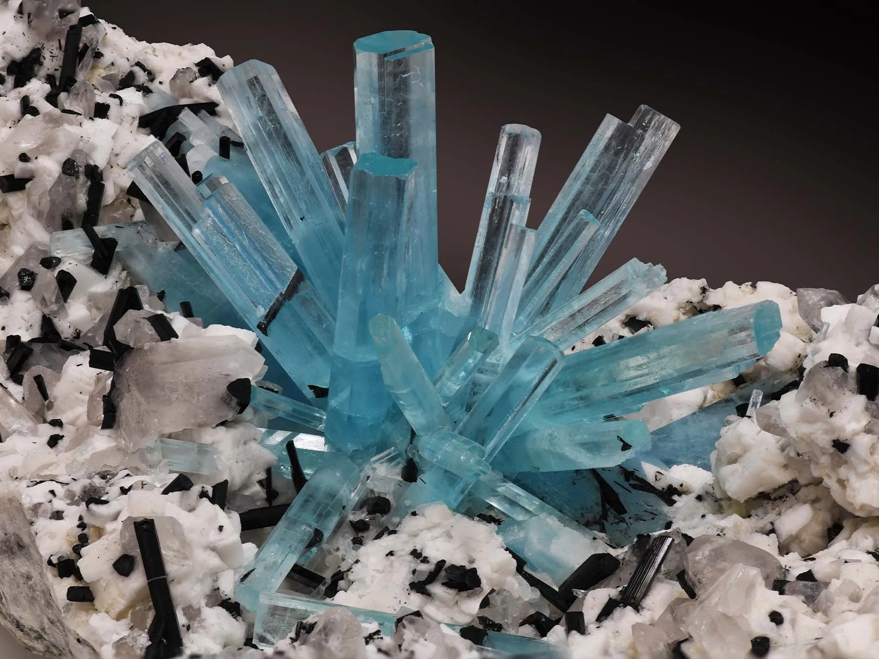 Supernova Aquamarine with Schorl and Albite from Pakistan - image 1