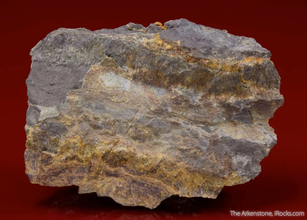 Suredaite (type locality) with Wurtzite, Sphalerite, Pyrite, and Coiraite (?) - image 3